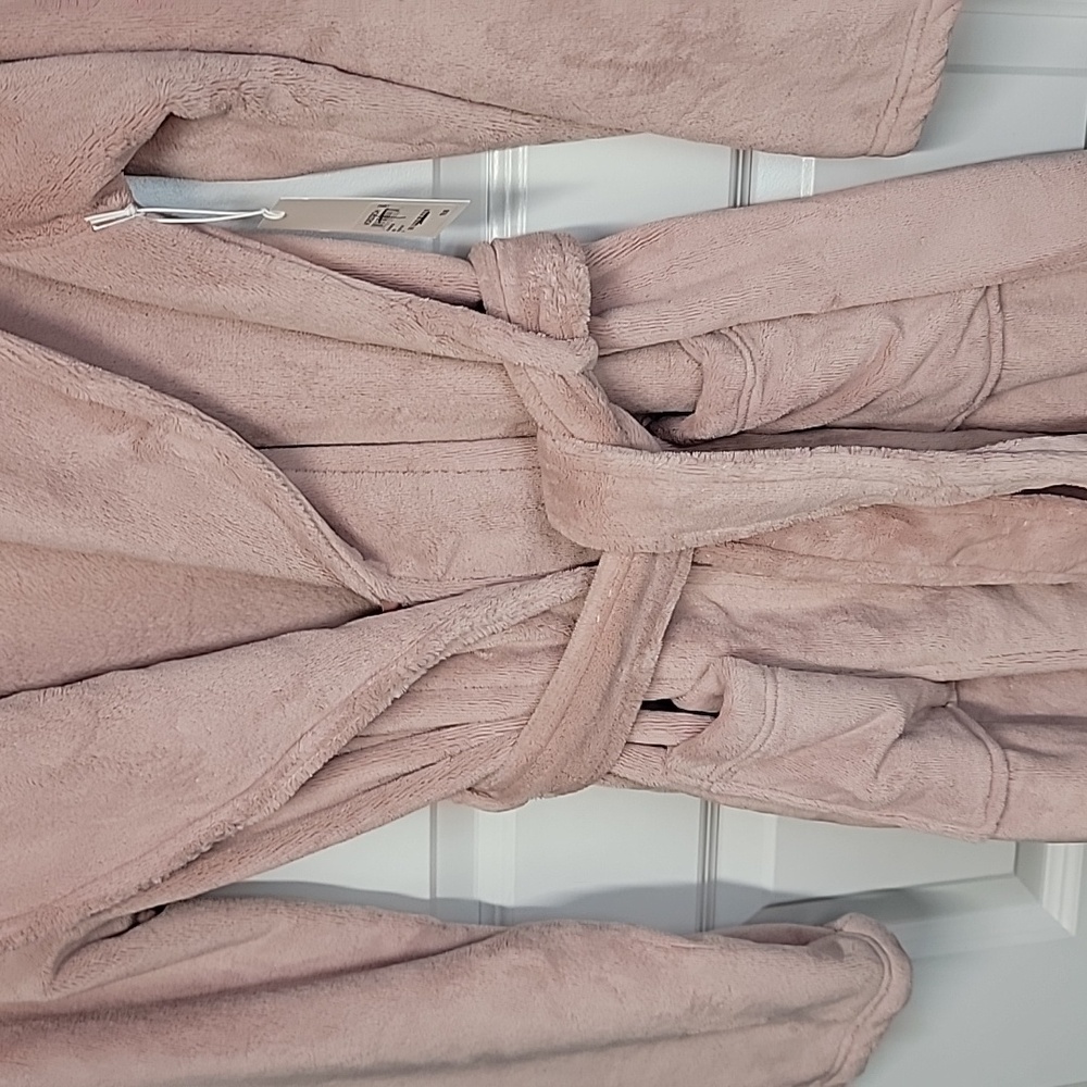 NORDSTROM NWT PLUSH BATHROBE PINK PUFF SIZE SMALL - Picture 4 of 11